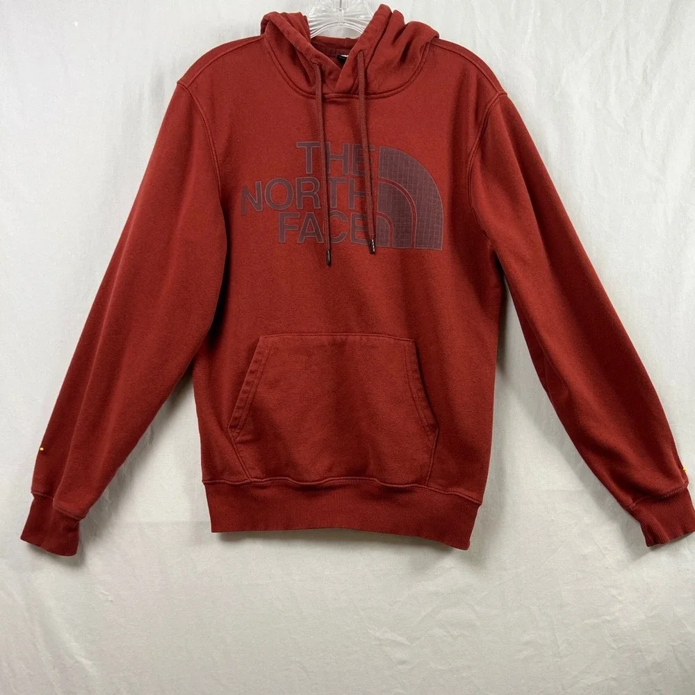 The North Face Hoodie Mens XS Burnt Orange Graphic Logo Pullover Sweatshirt